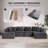 Boneless Modular Cloud Sectional Sofa with 1 Ottoman, L-Shape Deep Seat Couch for Living Room, No Assembly-324054732-324054722-324054726