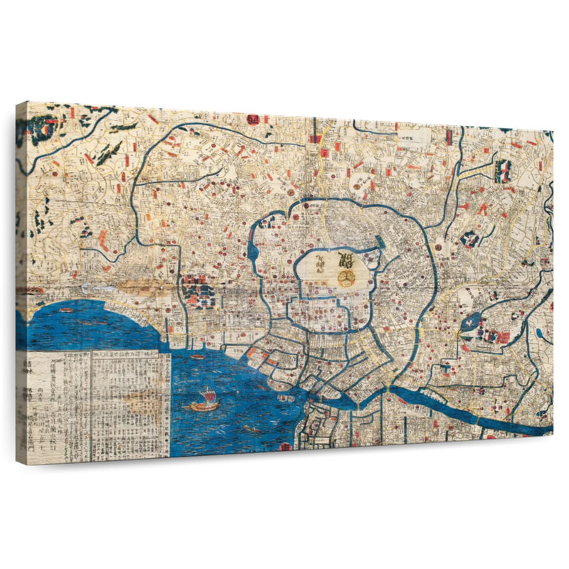 Aliaz Old Tokyo Map, 26" H x 39" W