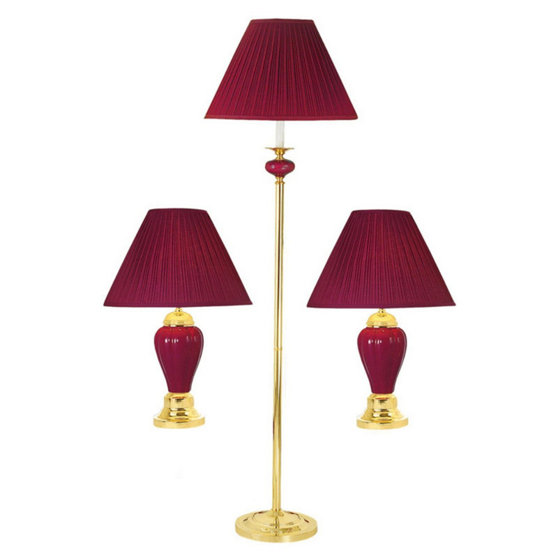 Adalard Ceramic Table Lamp, Burgundy