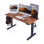 Bureau électrique debout, bureau à hauteur ajustable, bureau assis-debout 24 po x 48 po, structure noire / plateau en acajou-275079669