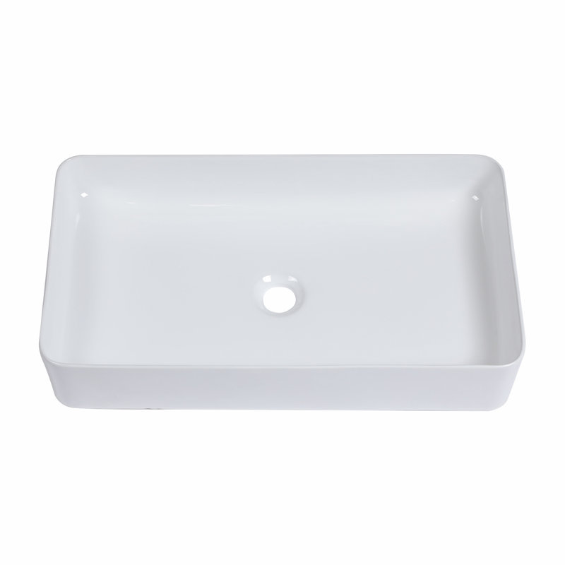 Ceramic Rectangular Bathroom Vessel Sink