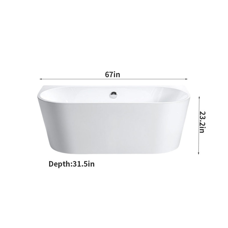 Modern Creative Acrylic Bathtub, White