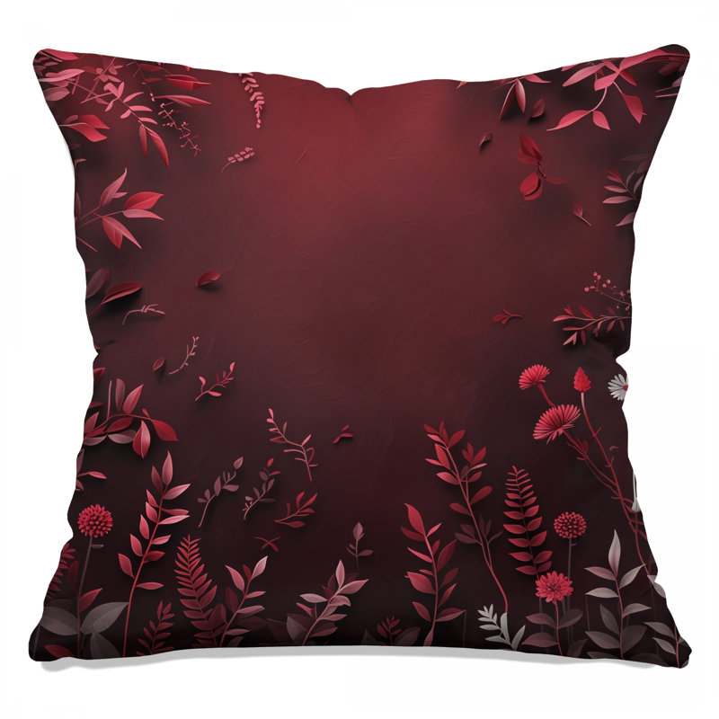 Coussin Red Leaves, 14 X 14 pouces