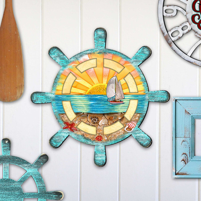 Décoration de porte Captains Wheel Coastal par G Debrekht