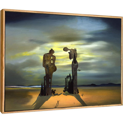 Reproduction d'art giclée sur toile encadrée, "Reminiscence of Millet's Angelus" par Salvador Dali, art mural pour le salon, décorations de bureau à domicile