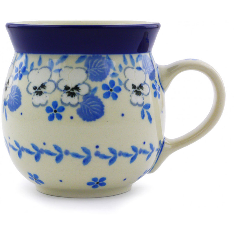 Tasse à bulles en grès 16 oz - Pensée blanche, 8