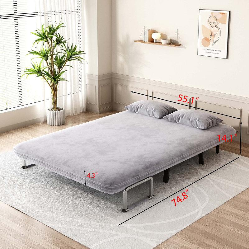 Chaise convertible polyvalente avec dossier réglable et coussin pour la maison et le bureau