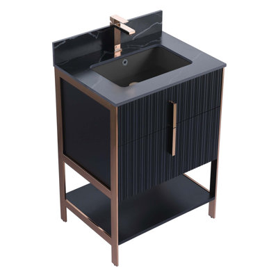 Meuble-lavabo moderne avec plateau en pierre Serenity