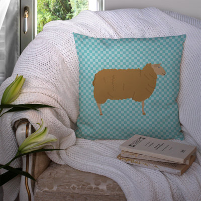 Coussin décoratif d’extérieur carré à damier ovin