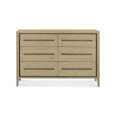 Boutell Solid Wood 125 cm W Chest of 6 Drawers