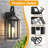 1-Light 20''H Black Iron Outdoor Wall Lantern with Tempered Glass
