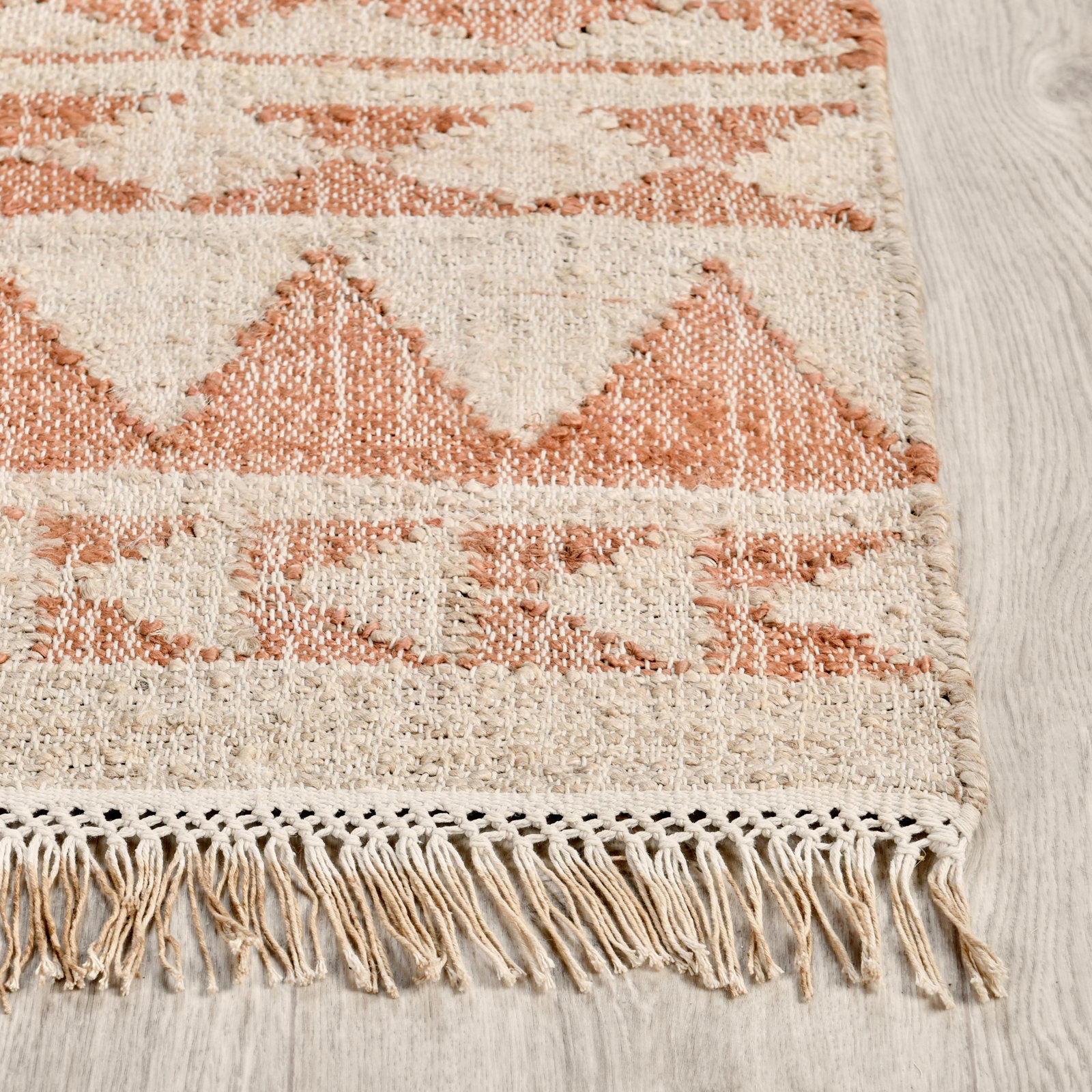 Walter Terracotta Natural Hand-Woven Geometric Rug, Rectangle 8' x 10'