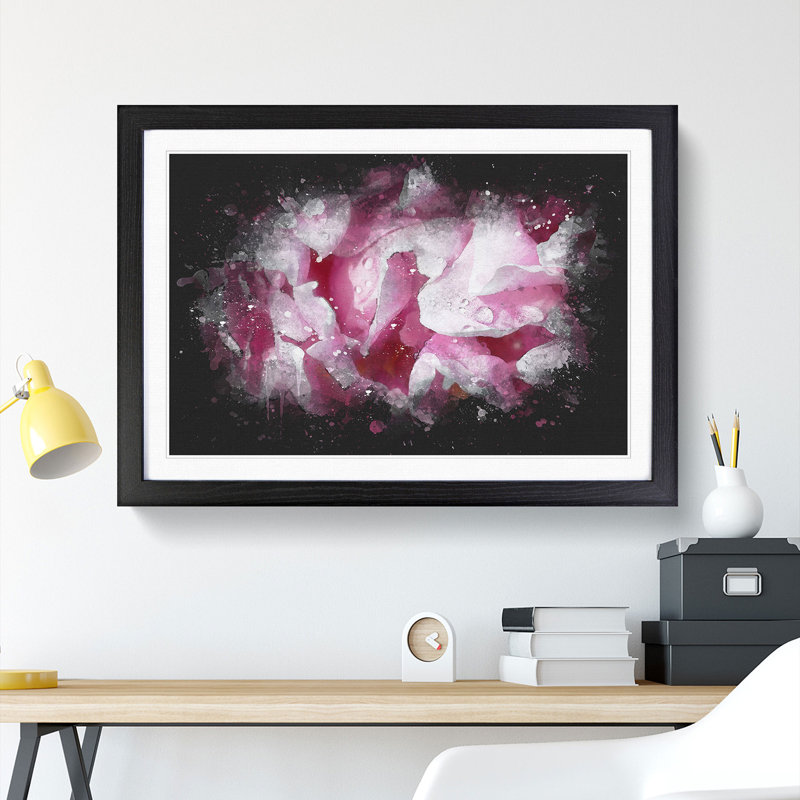 Beautiful Pink Carnation Petals - Single Picture Frame Print on MDF, Black Framed, 24cm H x 33cm W x 2cm D