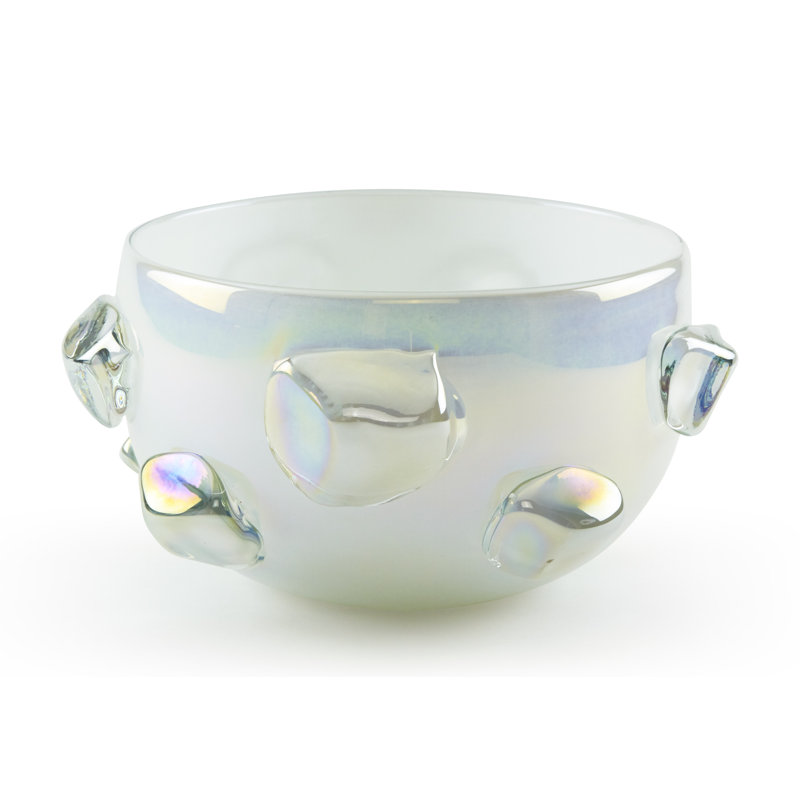 Bol décoratif en verre, Blanc