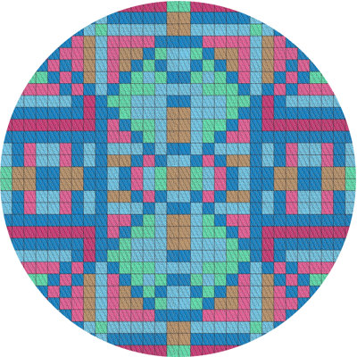 Tapis vert/rouge/bleu aqua patterned Shady