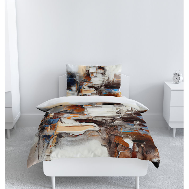 Polyester Abstract Duvet Cover Set, Queen Duvet Cover + 2 Queen Shams