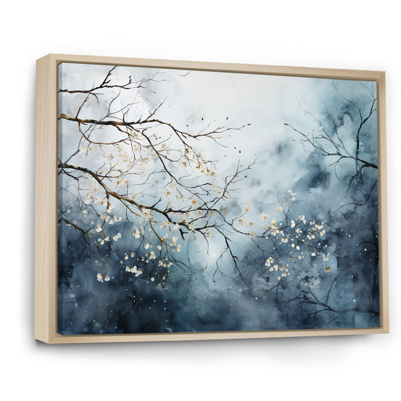 «Winter Tree Minimal Landscape II», reproduction sur toile, H 24 po x l 32 po x P 1 po, Cadre naturel flottant