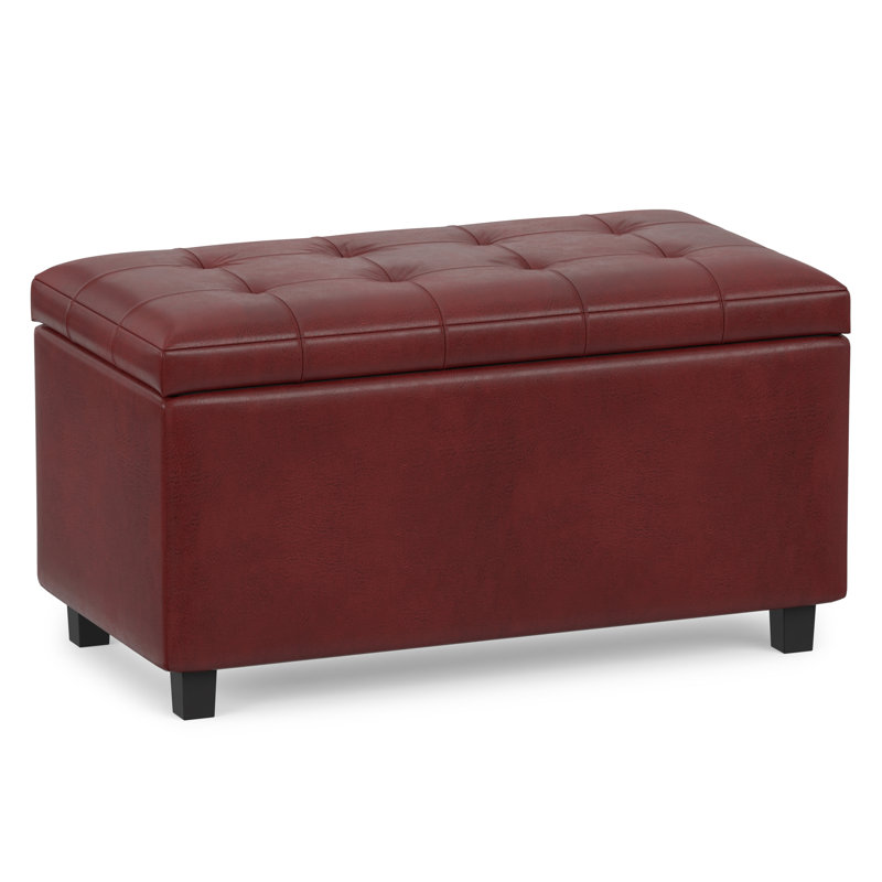 Banc repose-pieds avec rangement caché Cosmopolitan, Rouge