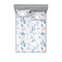 Bleu mer, gris pâle / floral