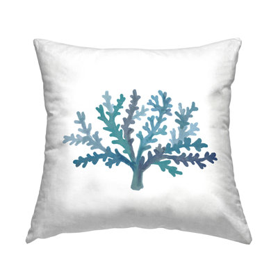 Coussin Minimal Blue Coral Sea Life