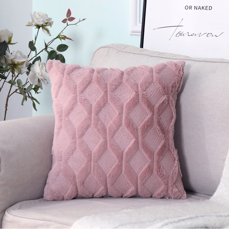Berthony Geometric Pink Square Pillow Cover