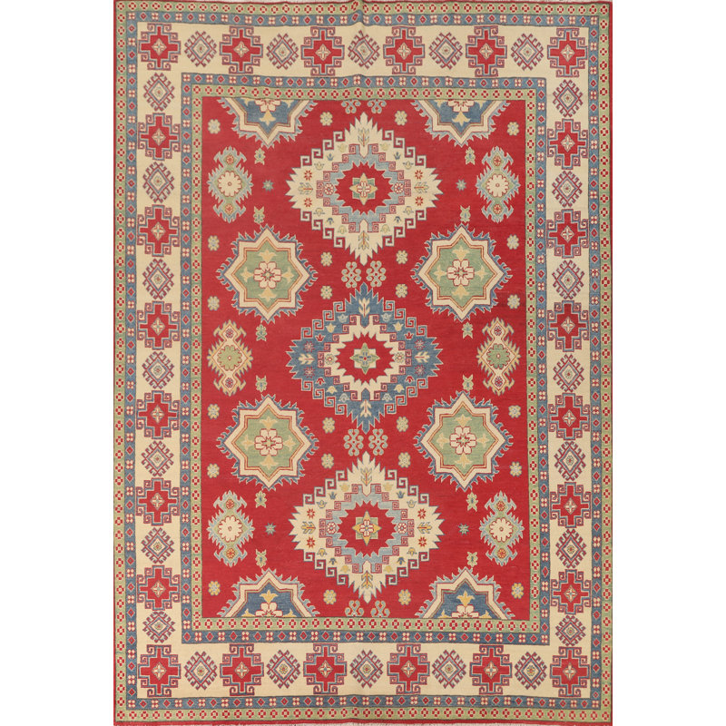 Geometric Kazak Oriental Area Rug 8x11