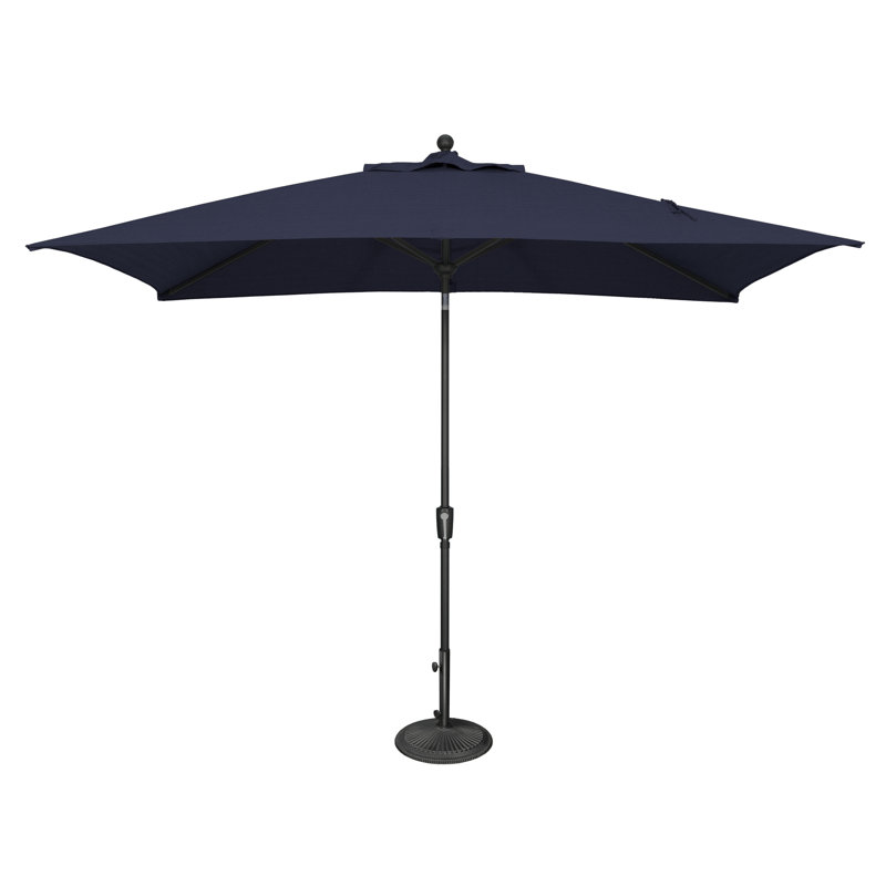 Parasol de marché rectangulaire 10 pi x 6,5 pi Launceston, Noir, Acrylique Sunbrella bleu marine