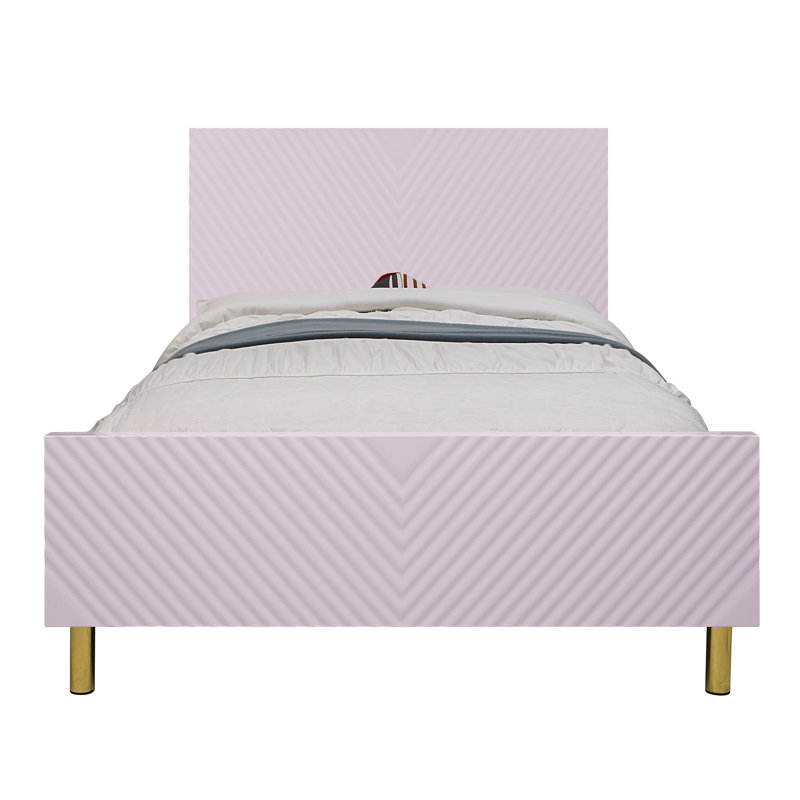 Lit plateforme Sare, Double, Rose