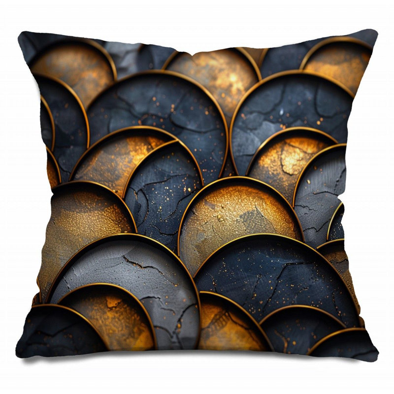 Coussin décoratif en écailles de poisson, H 26 po x l 26 po