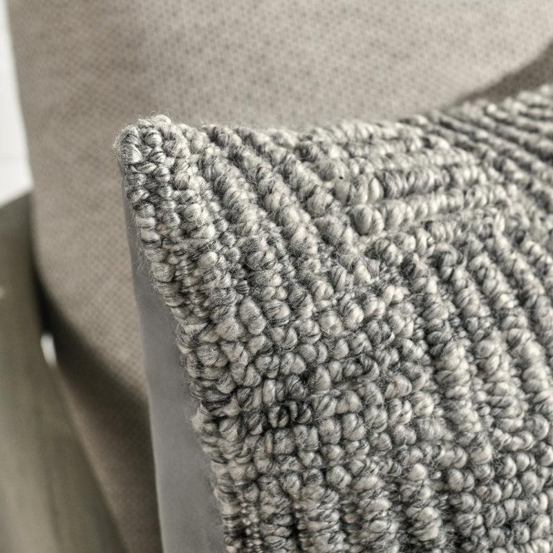 Vico Pillow Cover & Insert, Gray , 22" x 22", Square