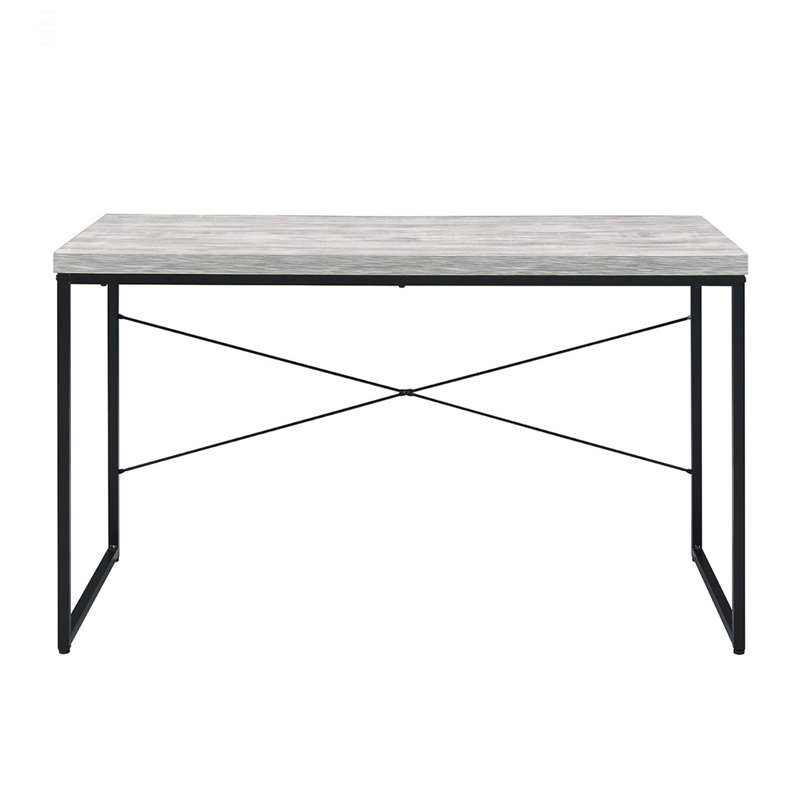 Bureau d'écriture rectangulaire en faux béton idéal pour le bureau ou le bureau dans la chambre ou le salon, Blanc