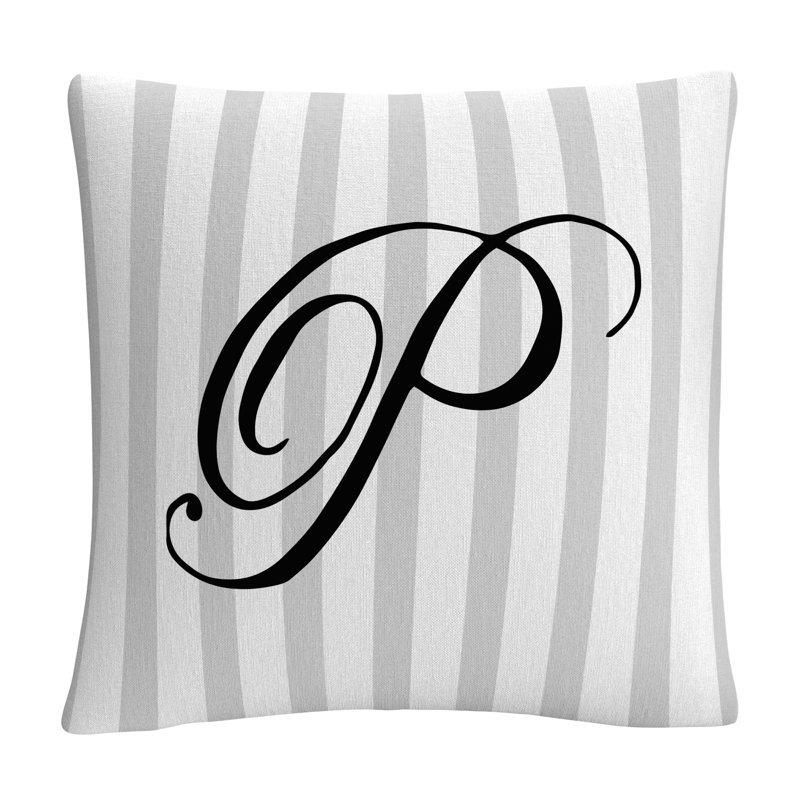 ABC Striped Throw Pillow, P
