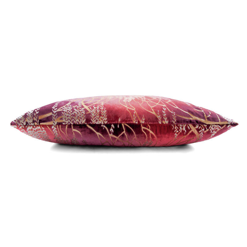 Metallic Square Velvet Pillow Cover & Insert, 18" x 18", Boysenberry