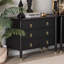 Baxton Studio Tamra Black Wood Chest With Drawers - Bedroom Storage Unit With Metallic Accents, 6-Drawer Modern Transitional Bedroom Storage Solution