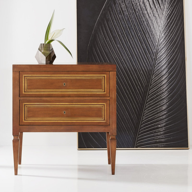 Modern History 2 - Drawer Solid Wood Nightstand, Brown