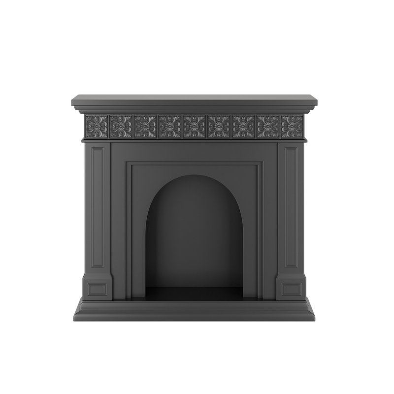 43.31"Retro Black Fireplace Mantel