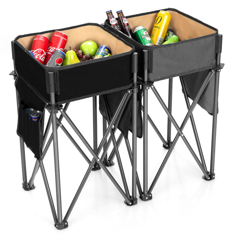 Table pliante carrée 17,5 po, Noir