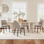 Chaise rembourrée moderne en tissu compact avec pieds en bois massif, dossier ergonomique incurvé, assemblage facile-659160586