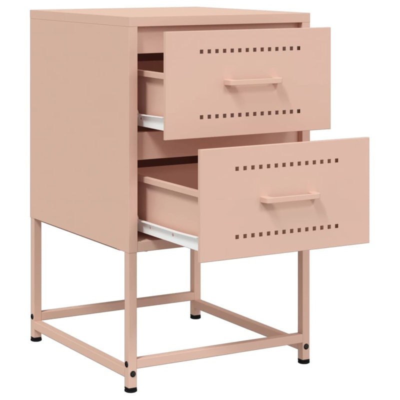 Bedside Cabinet 36x39x60.5 cm Steel, Pink, 2