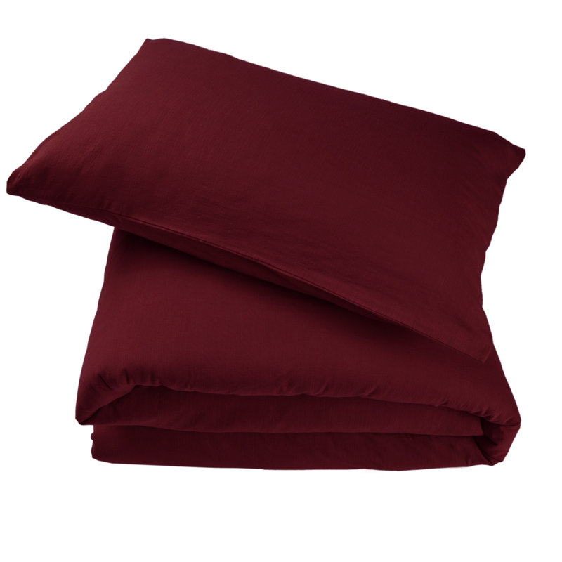 Ensemble de housse de couette 100% coton Harolyn 5 pièces, Housse de couette 94 po x 87 po + 4 taies d'oreill, Rouge