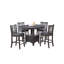 Table ovale en bois massif avec feuille, finition grise contemporaine, aspect rond et moderne