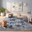 Tapis Mulberry moderne uni bleu marine en polyester lavable-406527473