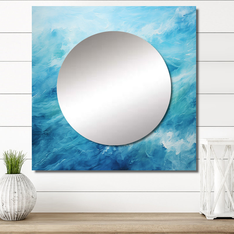 Art mural miroir de salon Nabesna - Lagon bleu azur Horizon I, 36 po x 36 po