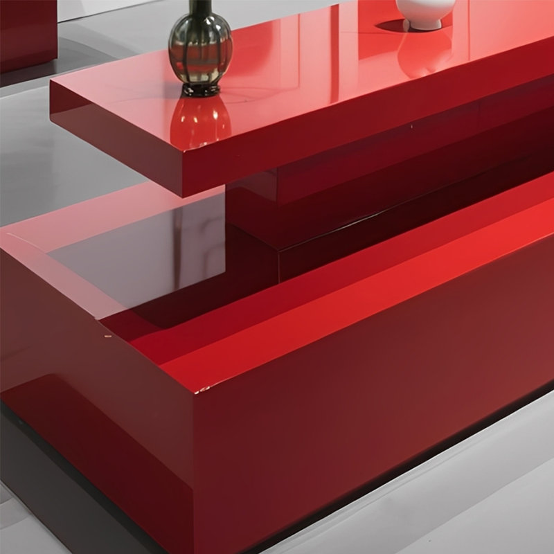 Multifunctional Red Art Display Stand, 29.53" H x 59.06" W x 31.5" D