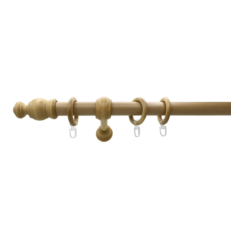 Stream Curtain Pole Set, 10 cm H x 130 cm W, Beech