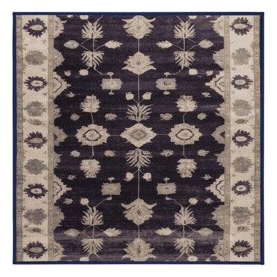 Machine Washable Overdyed Purple Area Rug