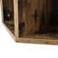 2 pièces, table de chevet hexagonale, 46,59 po, brun antique, compartiments de rangement spacieux, choix de placement polyvalents, table basse à montage facile avec style, 46,59 po, 2 pièces, tablette spacieuse, matériau,-1287366563