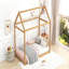 Lit simple en bois, couleur bois