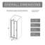 Porte de douche pliante en aluminium noir mat 28 po x H 72 po x verre trempé transparent 1/4 po-133336710