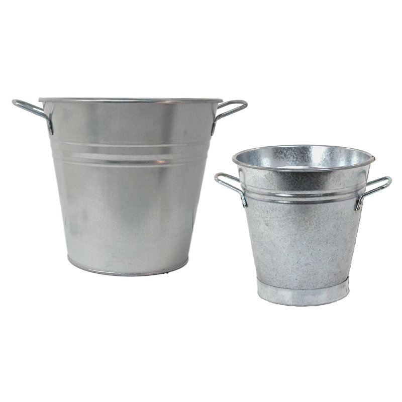 Nohoff Metal Pot Planter, Silver